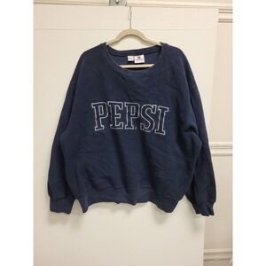 Vintage‎ Pepsi Crewneck Sweatshirt XL Blue Logo Graphic Pullover Menswear Macau
